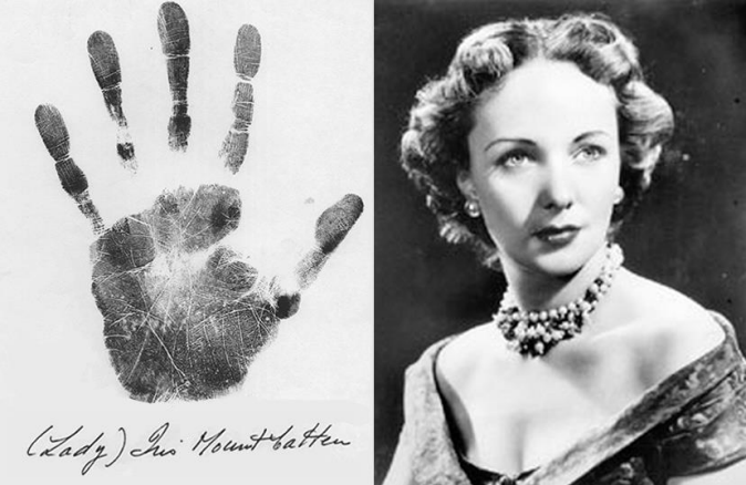 Lady Iris Mountbatten Handprint and Portrait