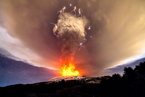 Image of Mount Etna Erupting